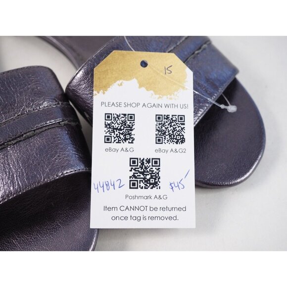 Michael Kors Silver Metallic Leather Slip-On Sandals Flats, Size 8 (US) - Picture 10 of 10